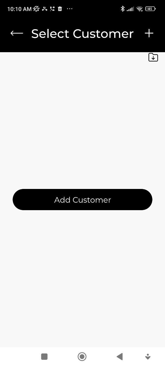 Select customer screen
