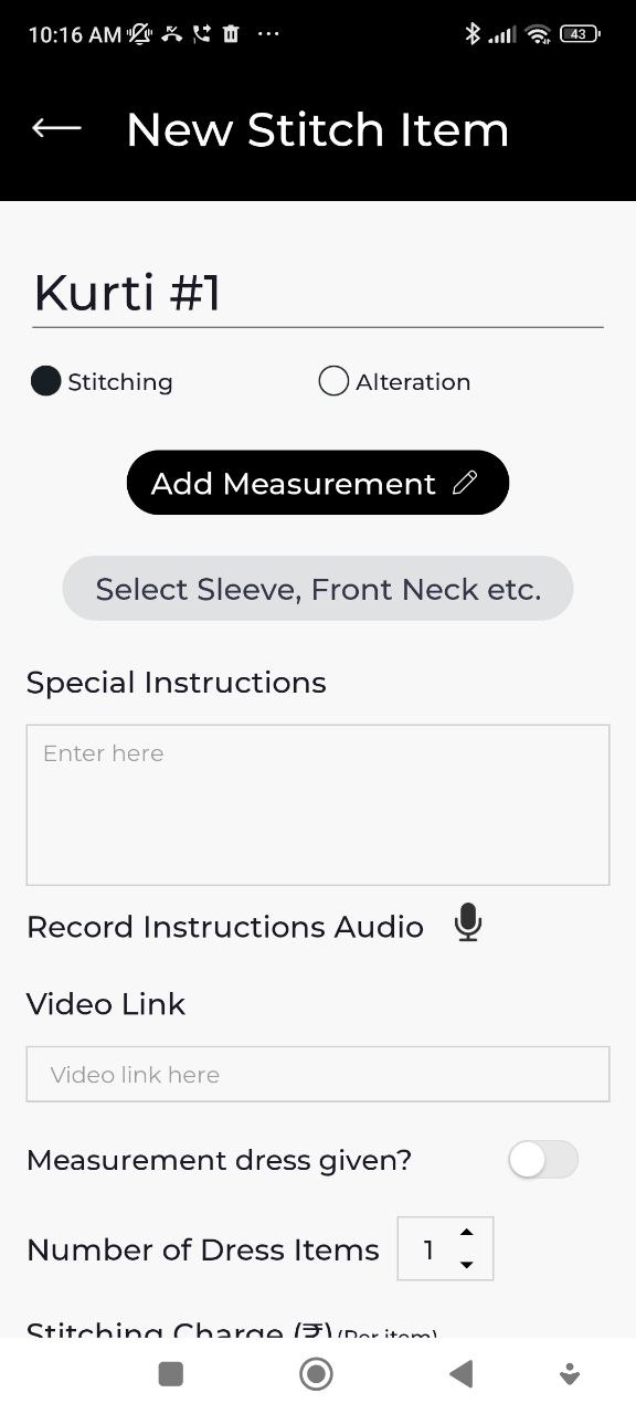 New stitch item details