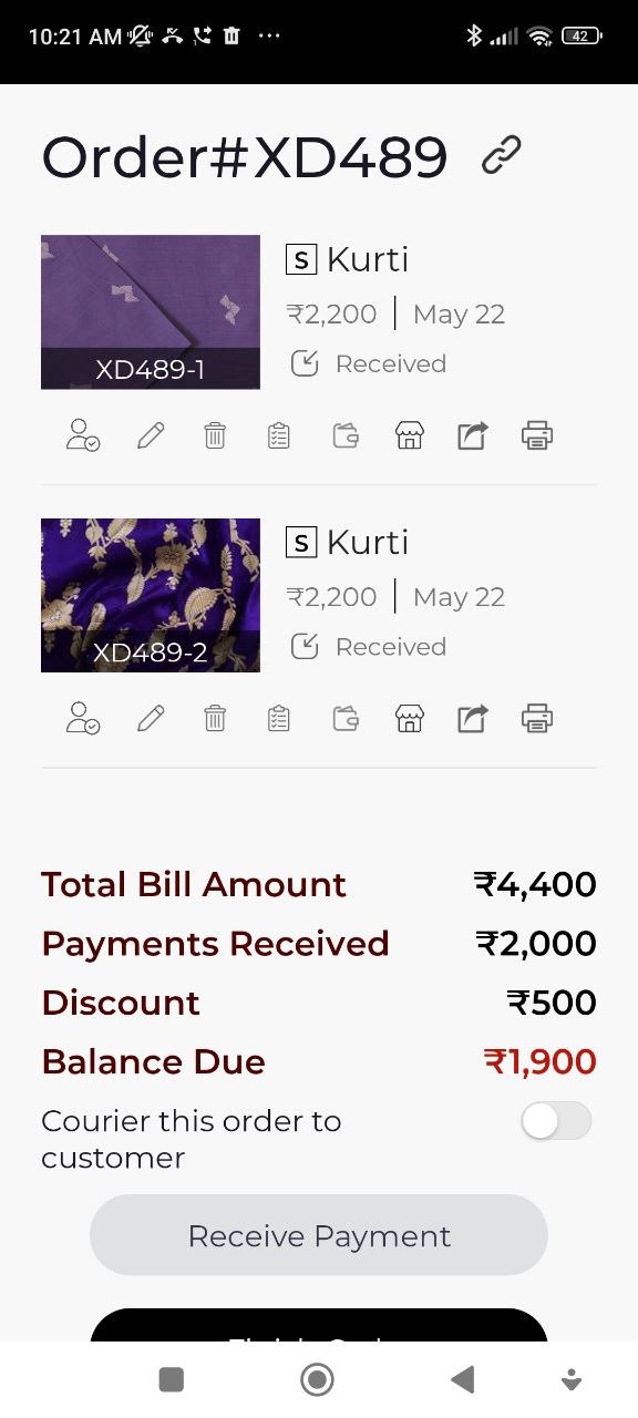 Order summary with discount applied